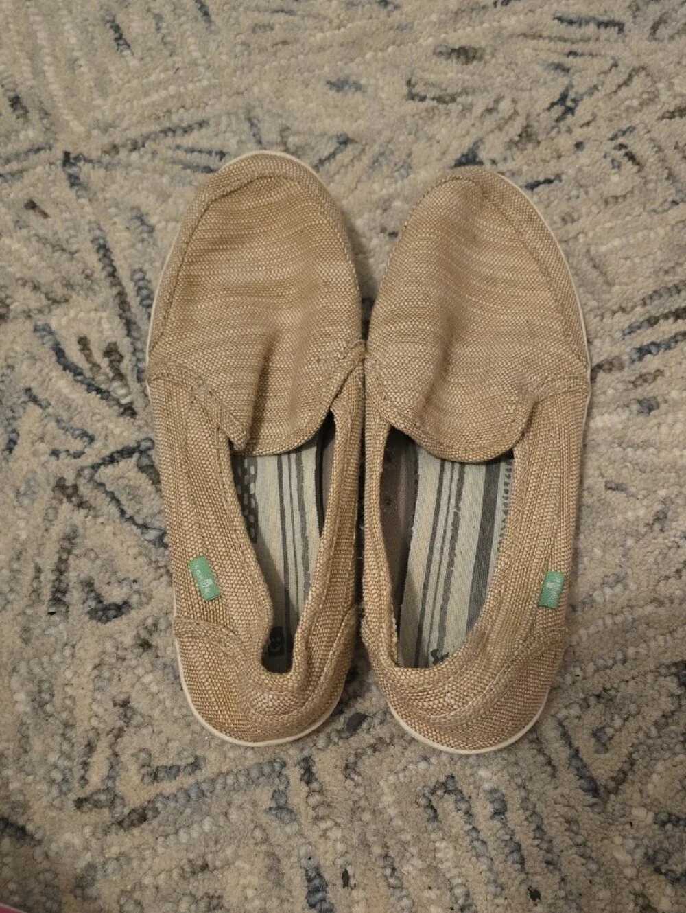 Sanuk Women's Slip-On Flats in Light Tan